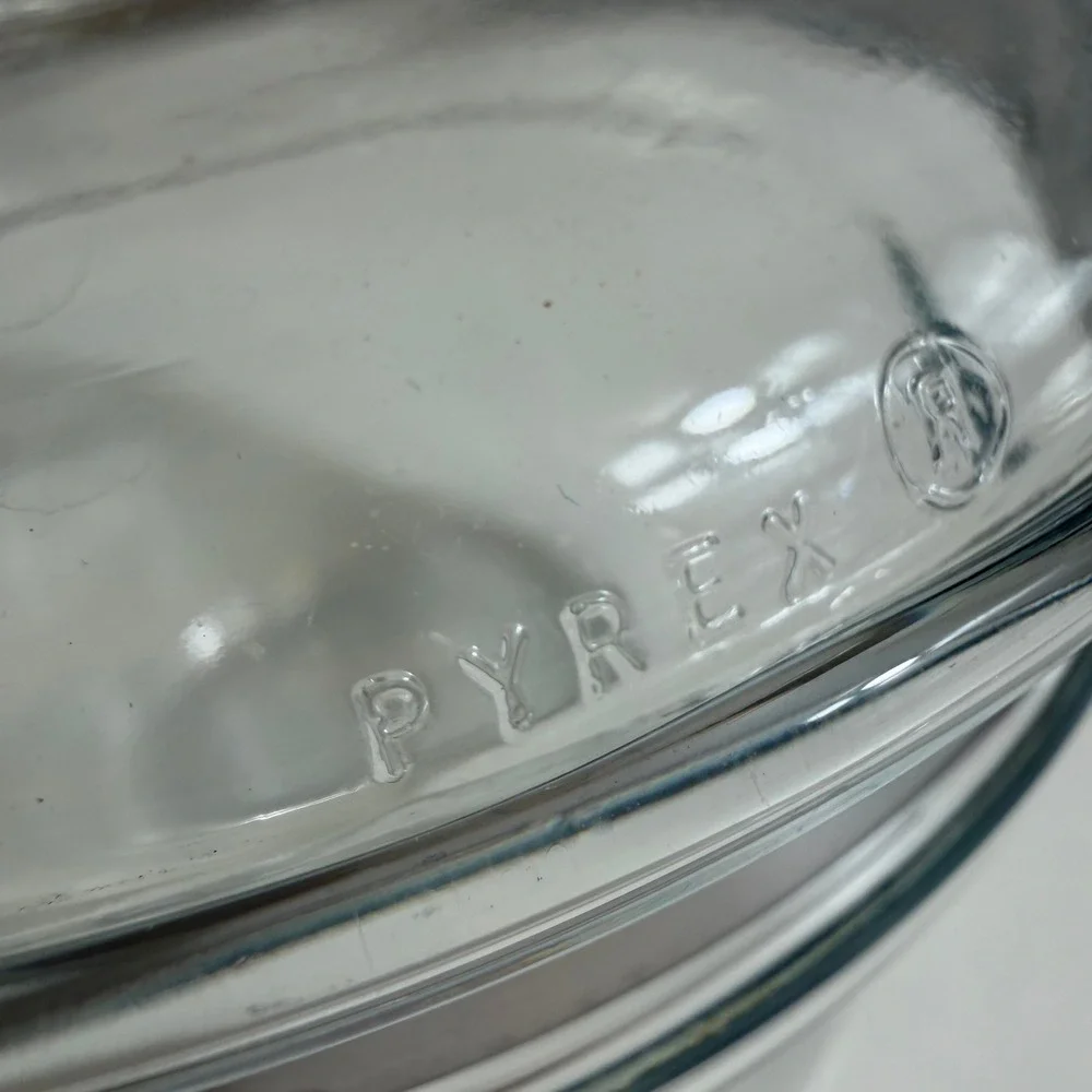 Vintage Pyrex Flameware Clear Glass Double Boiler 1.5 Qt 6283 with Lid